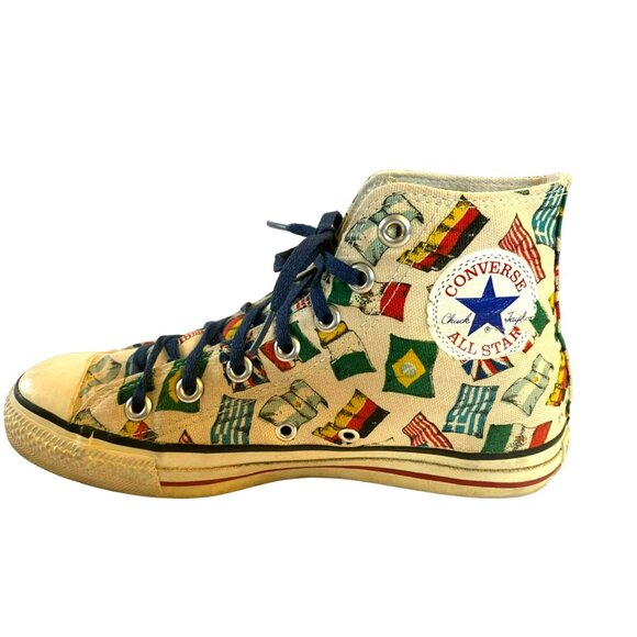 Vintage Converse Chuck Taylor RARE Flags "All Nations" Unisex Womens 8 Mens 6 - Picture 3 of 10
